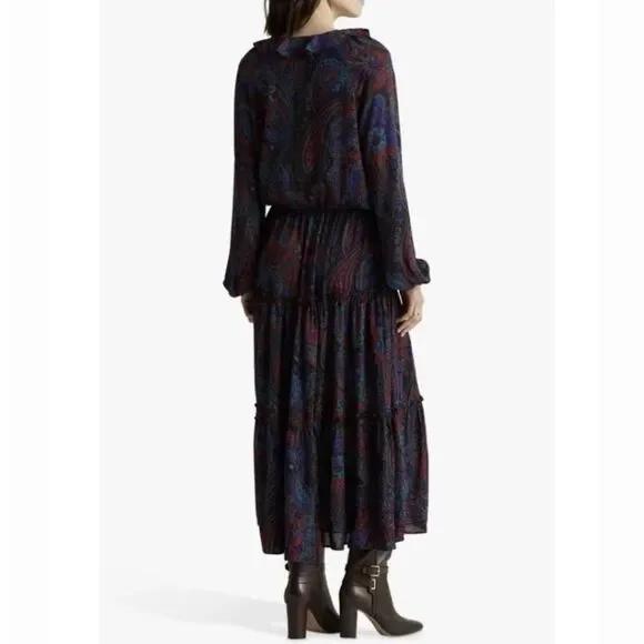 Lauren Ralph Lauren- Women’s Paisley Ruffle Dress - Size 2 - Picture 2 of 13